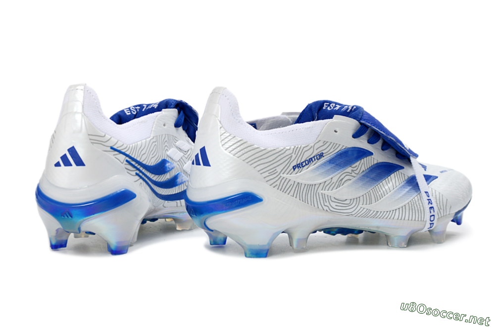 Men's Adidas Predator 26 Elite Fold-Over Tongue FG Football Boots - White/Royal Blue/Cloud White 6