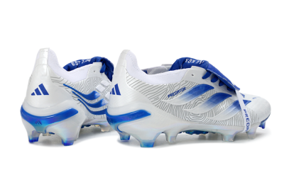 Men's Adidas Predator 26 Elite Fold-Over Tongue FG Football Boots - White/Royal Blue/Cloud White