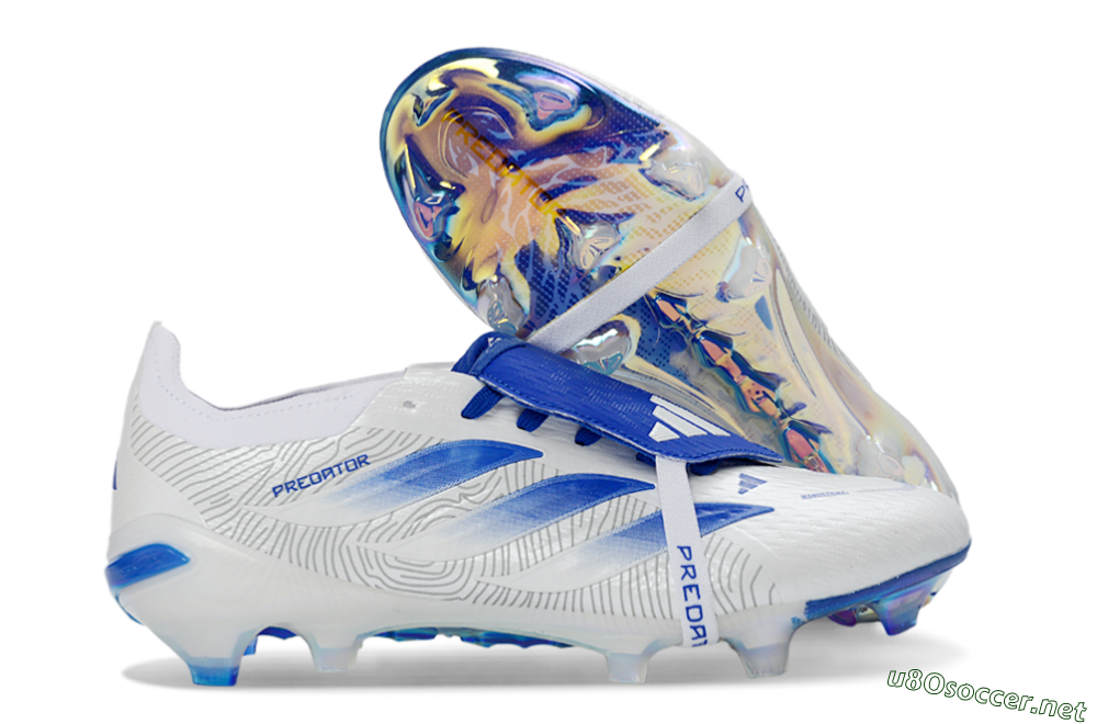 Men's Adidas Predator 26 Elite Fold-Over Tongue FG Football Boots - White/Royal Blue/Cloud White 2