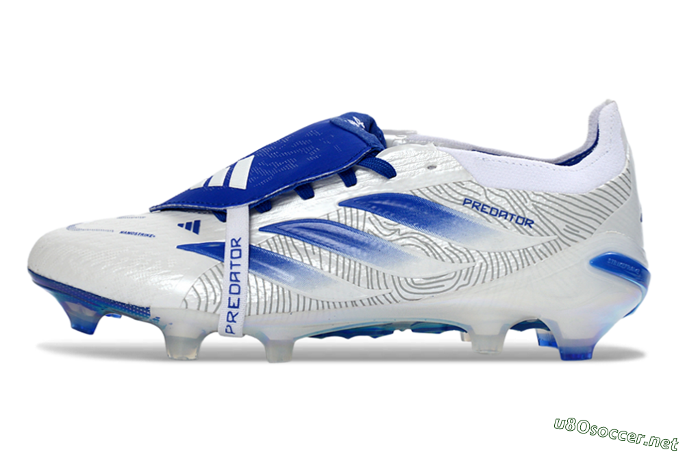 Men's Adidas Predator 26 Elite Fold-Over Tongue FG Football Boots - White/Royal Blue/Cloud White 0