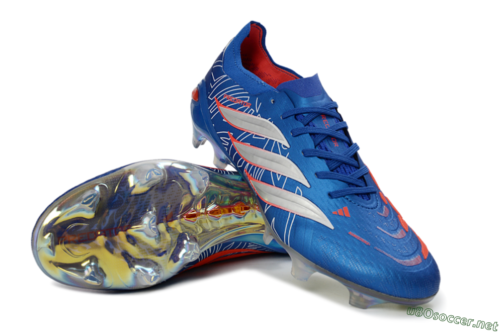 Men's Adidas Predator 26 Elite FG Football Boots - Blue/Electric Blue/Fiery Red 3