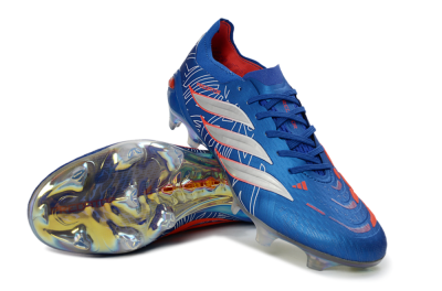 Men's Adidas Predator 26 Elite FG Football Boots - Blue/Electric Blue/Fiery Red