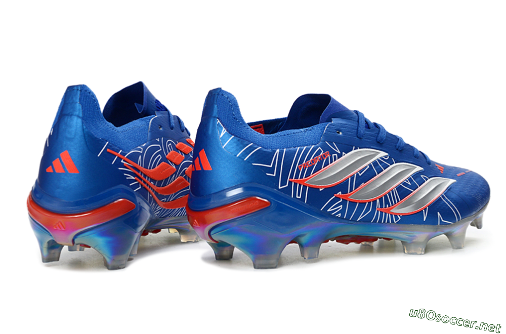 Men's Adidas Predator 26 Elite FG Football Boots - Blue/Electric Blue/Fiery Red 6