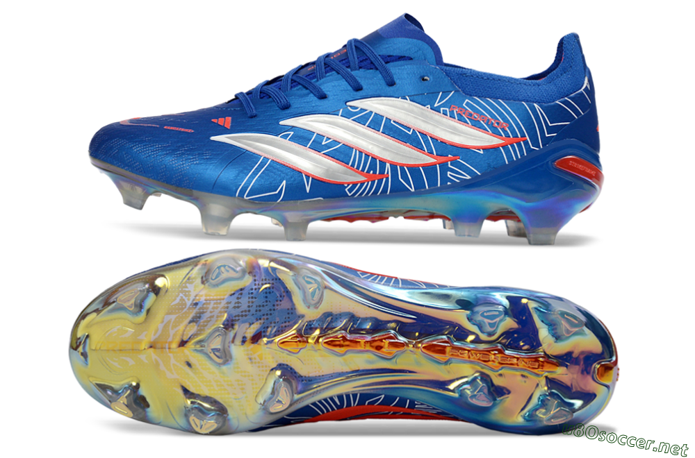 Men's Adidas Predator 26 Elite FG Football Boots - Blue/Electric Blue/Fiery Red 1