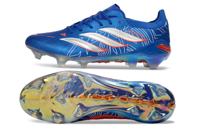 Men's Adidas Predator 26 Elite FG Football Boots - Blue/Electric Blue/Fiery Red