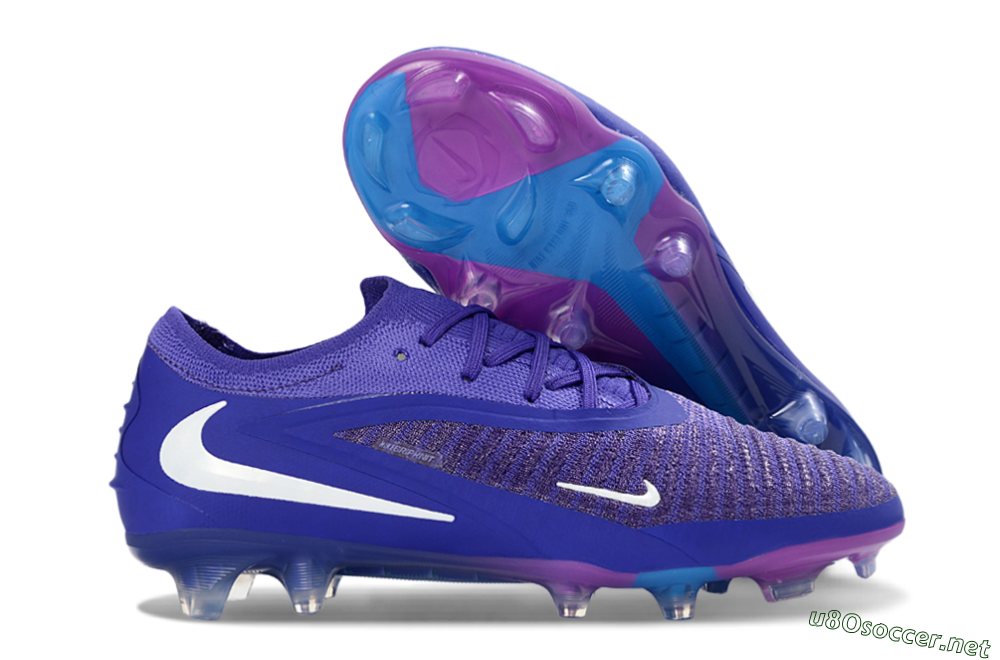 Unisex Nike Phantom 6 Elite Low FG Football Boots - Purple/Royal Purple/Electric Blue 2