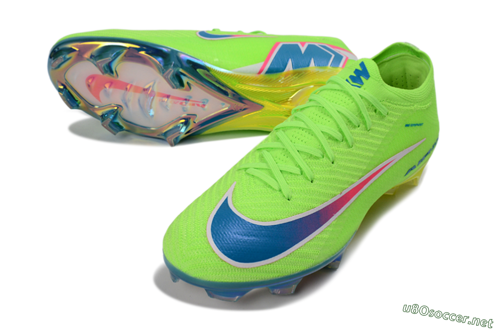 Men's Nike Air Zoom Mercurial Vapor 16 Elite FG Football Boots - Green/Electric Lime/Deep Blue 3