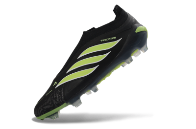 Men's Adidas Predator 26 Elite Laceless FG Football Boots - Black/Lime Green/White