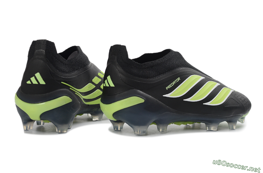Men's Adidas Predator 26 Elite Laceless FG Football Boots - Black/Lime Green/White 6