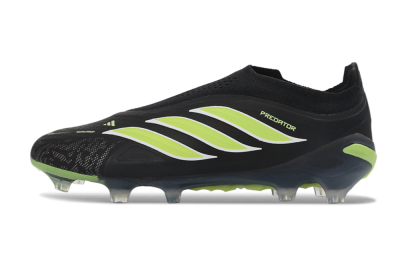 Men's Adidas Predator 26 Elite Laceless FG Football Boots - Black/Lime Green/White