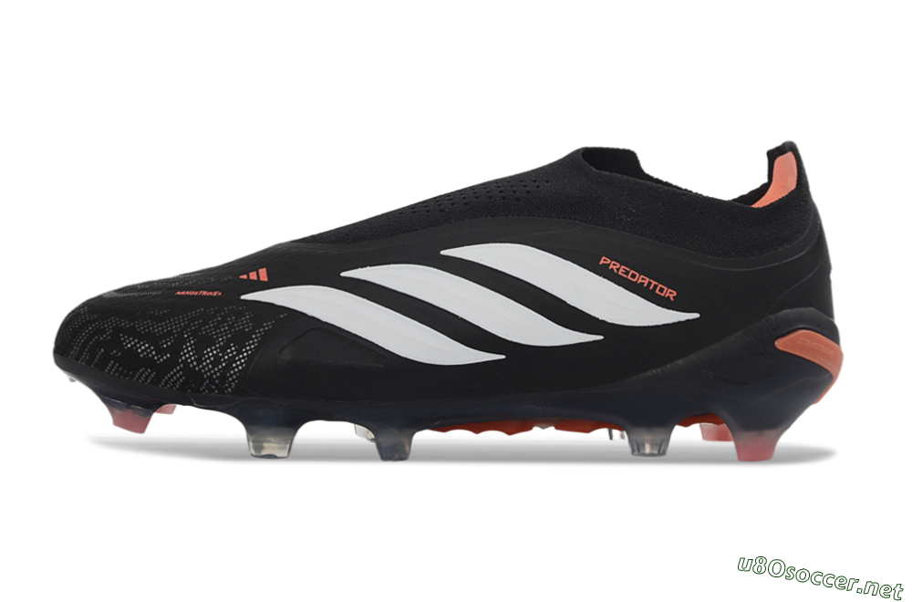 Men's Adidas Predator 26 Elite Laceless FG Football Boots - Black/White/Coral 0