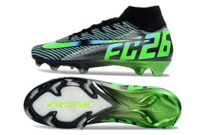 Men's EAFC x Nike Air Zoom Mercurial Superfly 10 Elite FG Football Boots - Black/Neon Green/Blue Shade