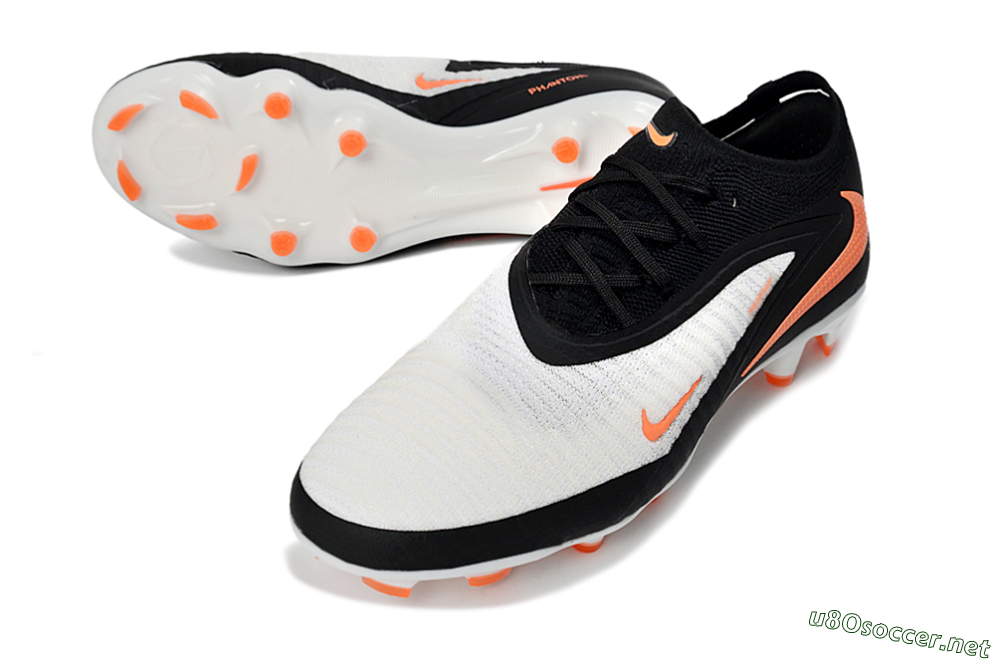 Unisex Nike Phantom 6 Elite Low FG Football Boots - Black/Bright Orange/White 3