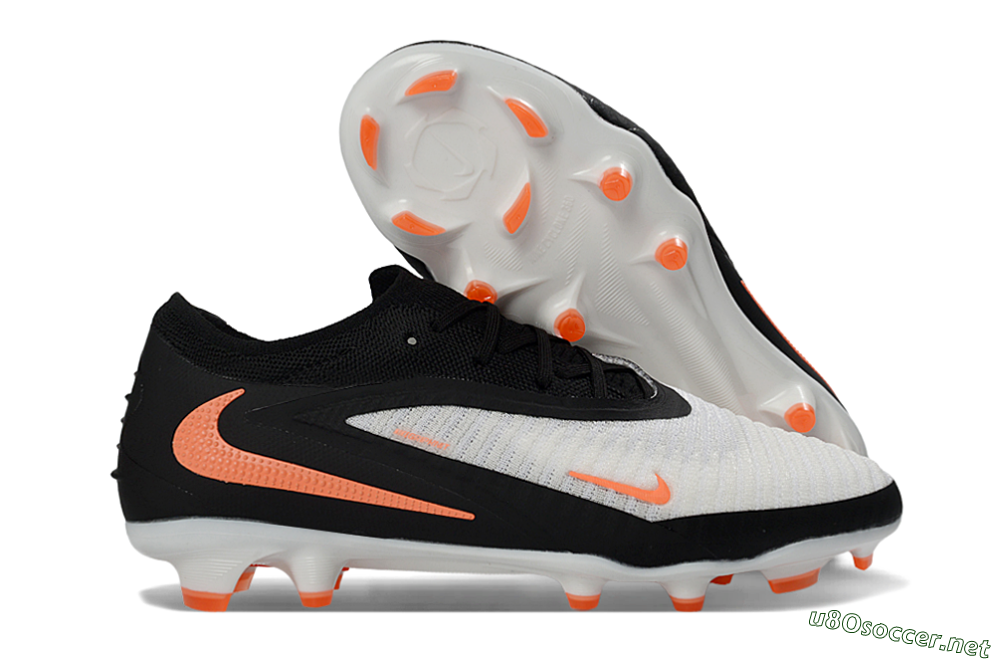 Unisex Nike Phantom 6 Elite Low FG Football Boots - Black/Bright Orange/White 2