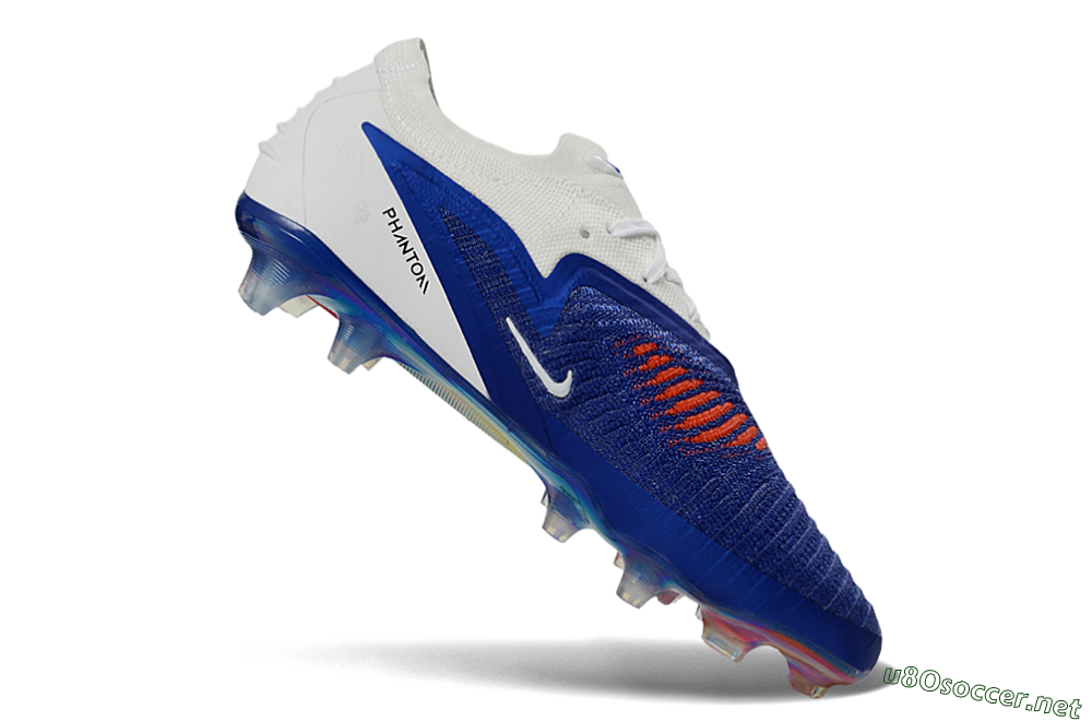 Unisex Nike Phantom 6 Elite Low FG Football Boots - Blue/Electric Blue/Fiery Orange 4