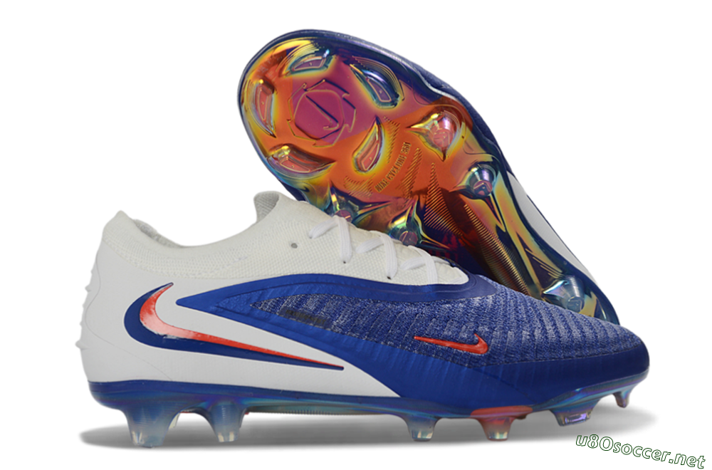 Unisex Nike Phantom 6 Elite Low FG Football Boots - Blue/Electric Blue/Fiery Orange 2