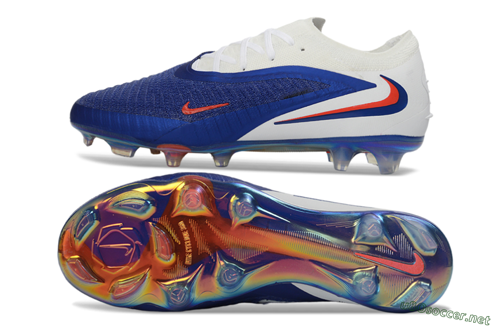 Unisex Nike Phantom 6 Elite Low FG Football Boots - Blue/Electric Blue/Fiery Orange 1