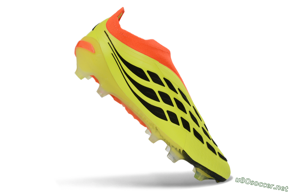 Men's Adidas Predator 26 Elite Laceless FG Football Boots - Yellow/Electric Yellow/Fiery Orange 4