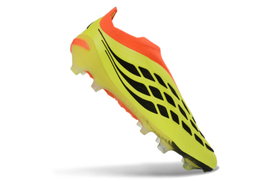 Men's Adidas Predator 26 Elite Laceless FG Football Boots - Yellow/Electric Yellow/Fiery Orange