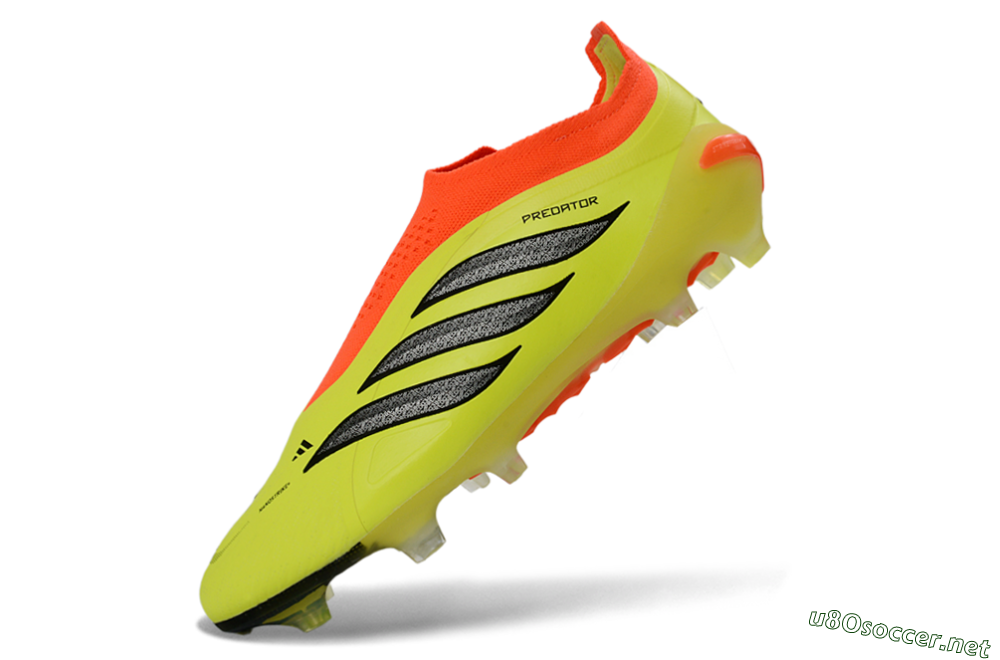 Men's Adidas Predator 26 Elite Laceless FG Football Boots - Yellow/Electric Yellow/Fiery Orange 5