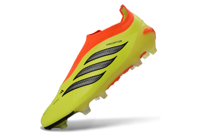 Men's Adidas Predator 26 Elite Laceless FG Football Boots - Yellow/Electric Yellow/Fiery Orange