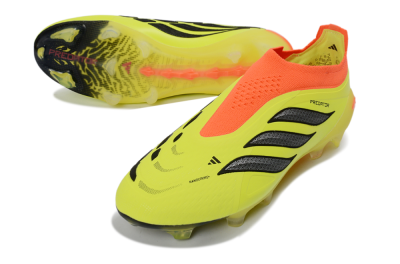 Men's Adidas Predator 26 Elite Laceless FG Football Boots - Yellow/Electric Yellow/Fiery Orange