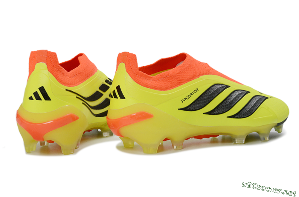 Men's Adidas Predator 26 Elite Laceless FG Football Boots - Yellow/Electric Yellow/Fiery Orange 6