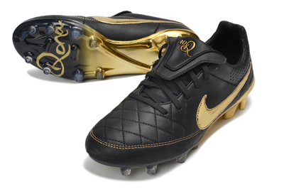 Men's Nike Tiempo Legend SE FG Football Boots - Black/Gold/Sleek Black