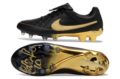 Men's Nike Tiempo Legend SE FG Football Boots - Black/Gold/Sleek Black