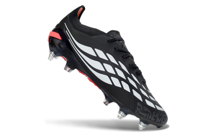 Men's Adidas Predator 26 Elite SG Football Boots - Black/Electric Red/Steel Grey
