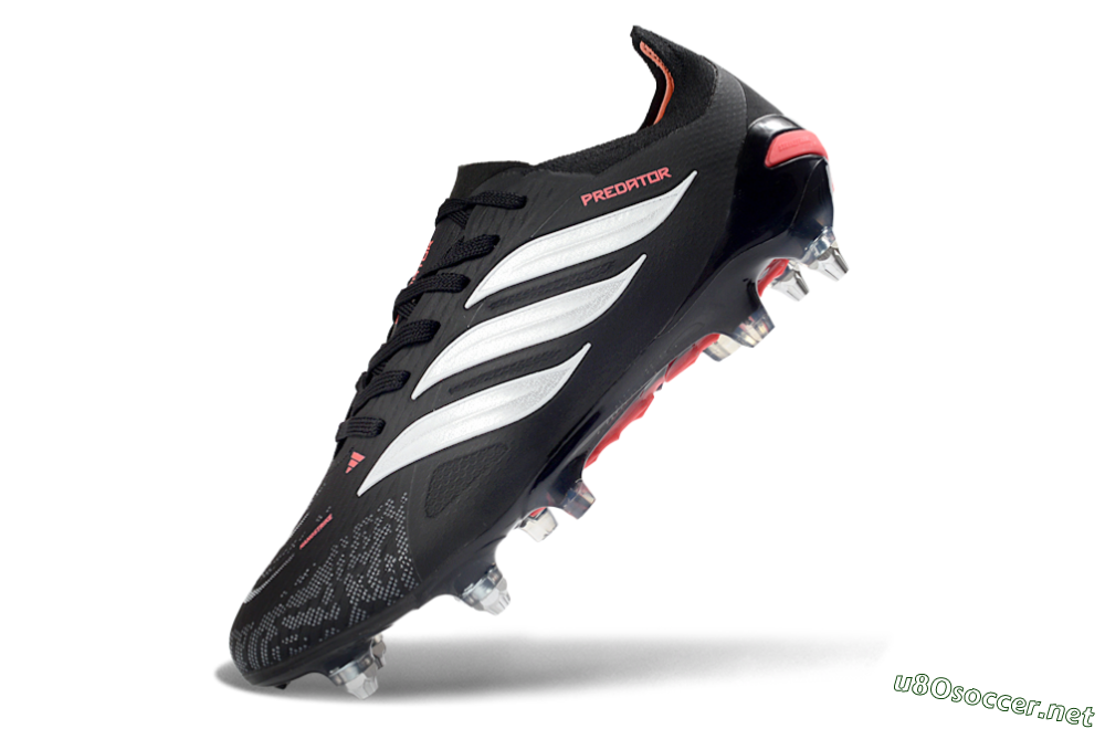 Men's Adidas Predator 26 Elite SG Football Boots - Black/Electric Red/Steel Grey 5