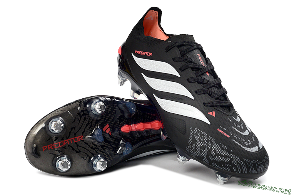Men's Adidas Predator 26 Elite SG Football Boots - Black/Electric Red/Steel Grey 3