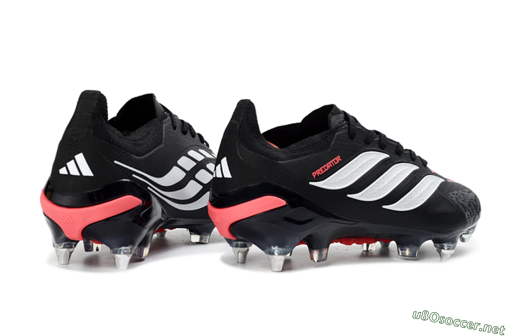 Men's Adidas Predator 26 Elite SG Football Boots - Black/Electric Red/Steel Grey 6