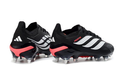 Men's Adidas Predator 26 Elite SG Football Boots - Black/Electric Red/Steel Grey