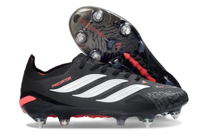 Men's Adidas Predator 26 Elite SG Football Boots - Black/Electric Red/Steel Grey