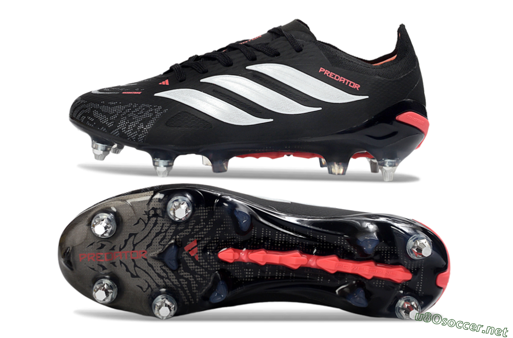 Men's Adidas Predator 26 Elite SG Football Boots - Black/Electric Red/Steel Grey 1