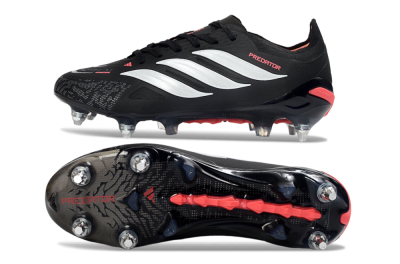 Men's Adidas Predator 26 Elite SG Football Boots - Black/Electric Red/Steel Grey