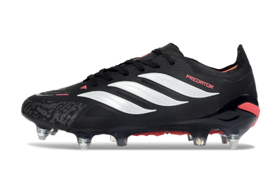 Men's Adidas Predator 26 Elite SG Football Boots - Black/Electric Red/Steel Grey
