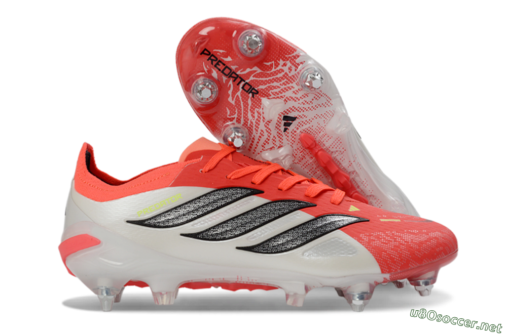 Men's Adidas Predator 26 Elite SG Football Boots - Red/Electric Coral/Black 2
