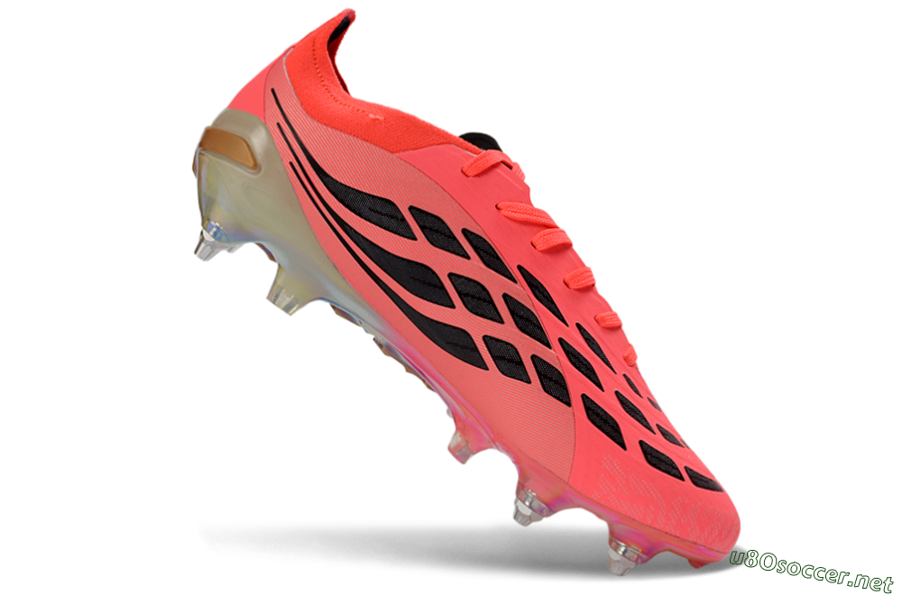 Men's Adidas Predator 26 Elite SG Football Boots - Pink/Fluorescent Pink/Metallic Silver 4