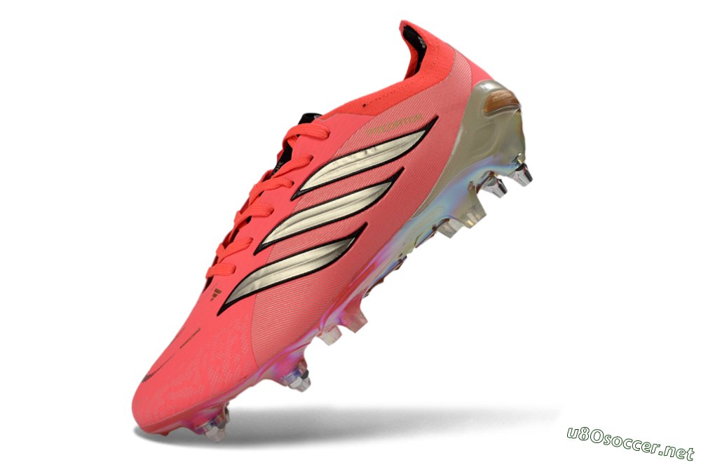 Men's Adidas Predator 26 Elite SG Football Boots - Pink/Fluorescent Pink/Metallic Silver 5