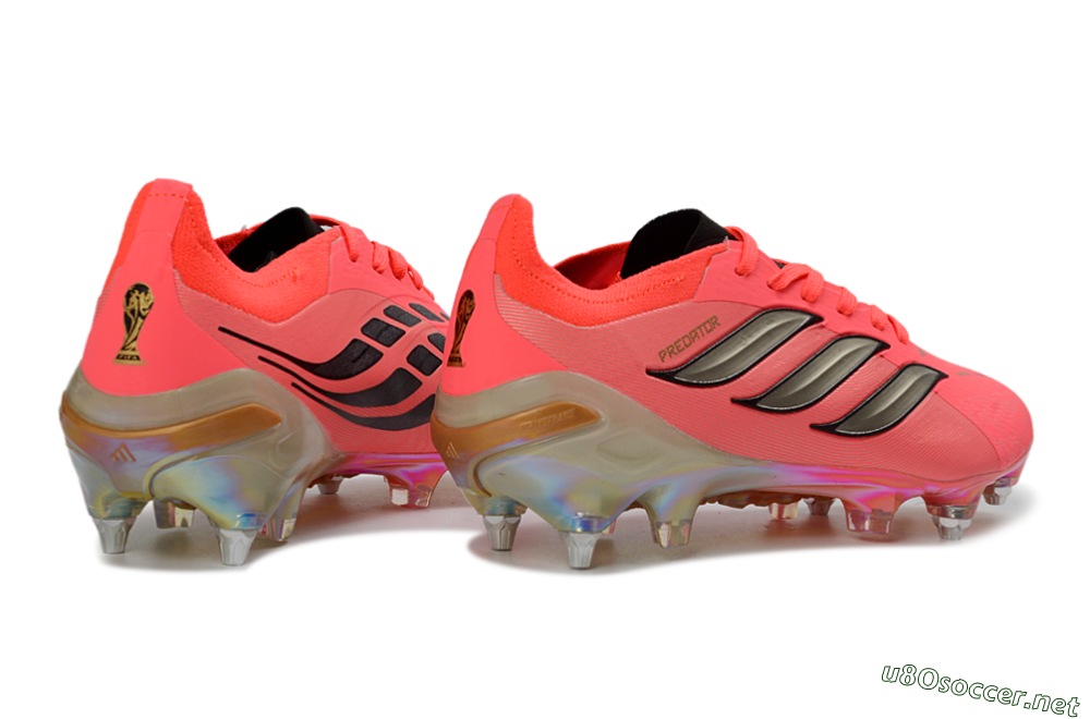 Men's Adidas Predator 26 Elite SG Football Boots - Pink/Fluorescent Pink/Metallic Silver 6