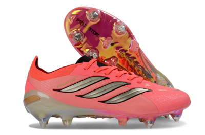 Men's Adidas Predator 26 Elite SG Football Boots - Pink/Fluorescent Pink/Metallic Silver