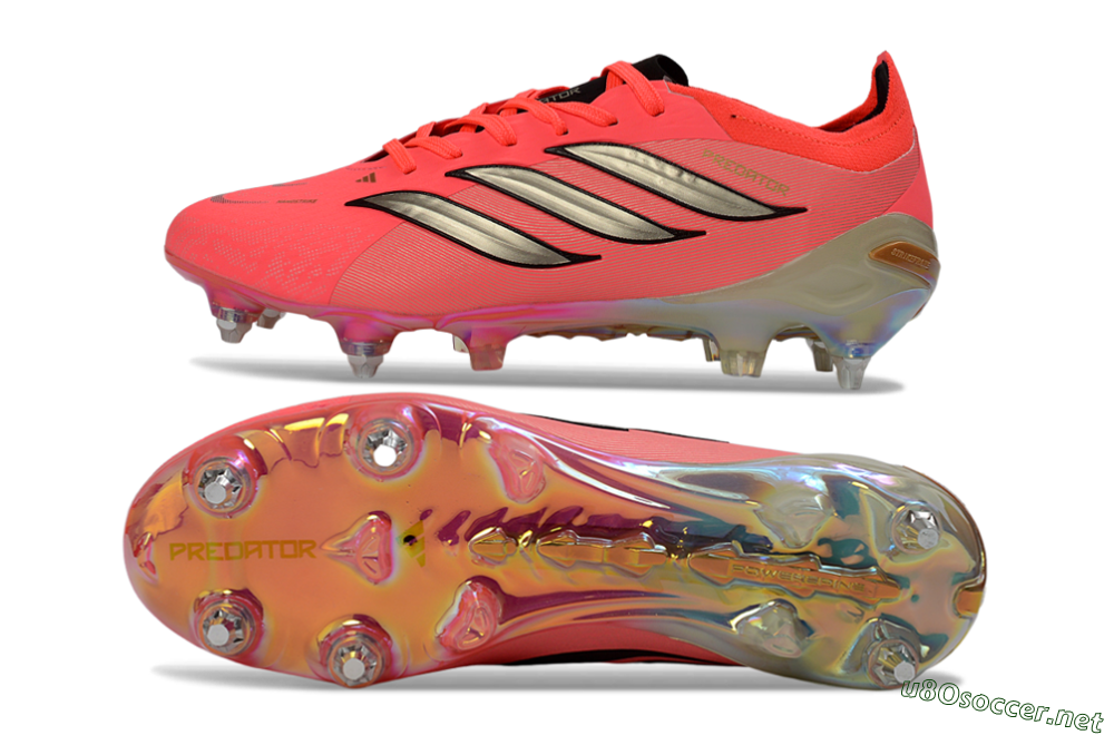 Men's Adidas Predator 26 Elite SG Football Boots - Pink/Fluorescent Pink/Metallic Silver 1