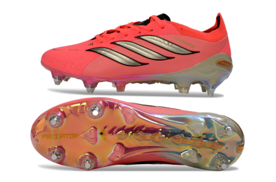 Men's Adidas Predator 26 Elite SG Football Boots - Pink/Fluorescent Pink/Metallic Silver