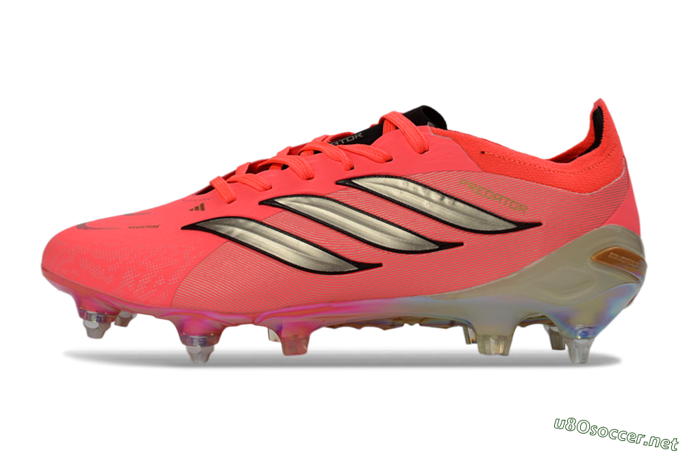 Men's Adidas Predator 26 Elite SG Football Boots - Pink/Fluorescent Pink/Metallic Silver 0