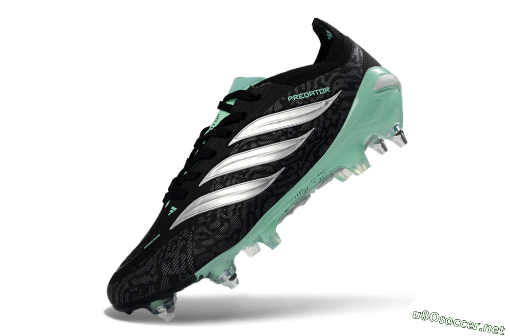 Men's Adidas Predator 26 Elite SG Football Boots - Black/Mint Green/Graphite Grey 5