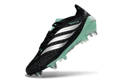 Men's Adidas Predator 26 Elite SG Football Boots - Black/Mint Green/Graphite Grey