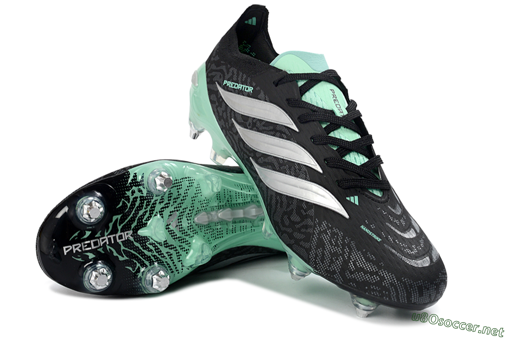 Men's Adidas Predator 26 Elite SG Football Boots - Black/Mint Green/Graphite Grey 3