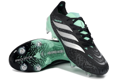 Men's Adidas Predator 26 Elite SG Football Boots - Black/Mint Green/Graphite Grey